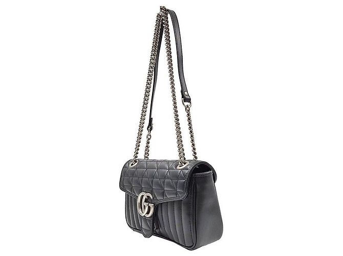 Gucci Marmont Matelassé Chain Schultertasche Schwarz - Ansicht 2