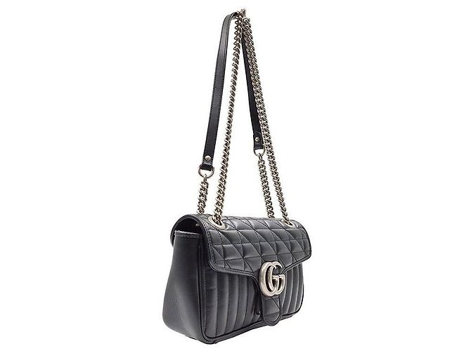 Gucci Marmont Matelassé Chain Schultertasche Schwarz - Ansicht 3