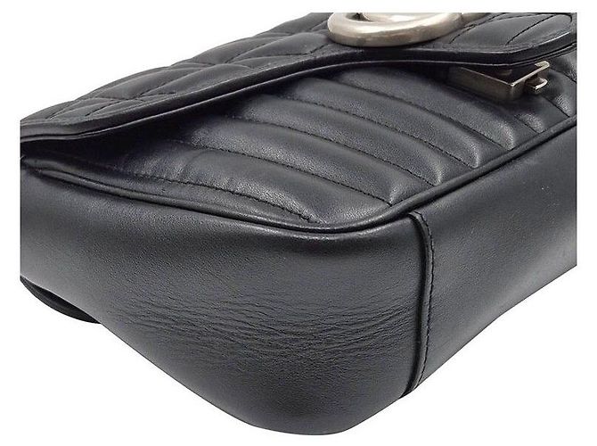 Gucci Marmont Matelassé Chain Schultertasche Schwarz - Ansicht 7