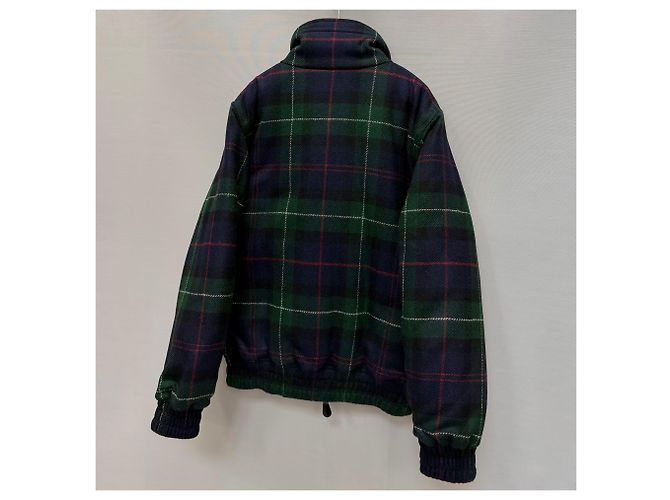 Céline Jaqueta acolchoada oversized em lã tartan Preto - vista 6