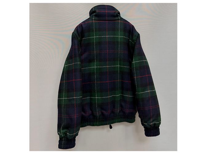 Céline Jaqueta acolchoada oversized em lã tartan Preto - vista 7