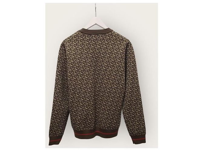 Burberry Suéter de punto de algodón jacquard marrón TB Castaño - vista 4