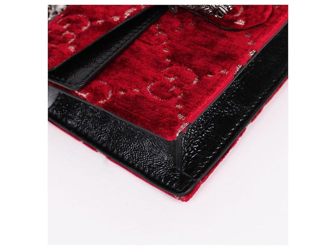 Gucci Borsa Dionysus Super Mini in velluto con catena Rosso - vista 10