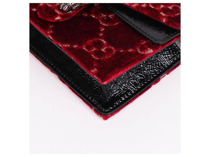 Gucci Borsa Dionysus Super Mini in velluto con catena Rosso - vista 11