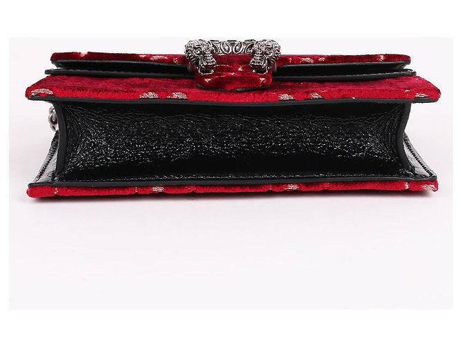 Gucci Borsa Dionysus Super Mini in velluto con catena Rosso - vista 9