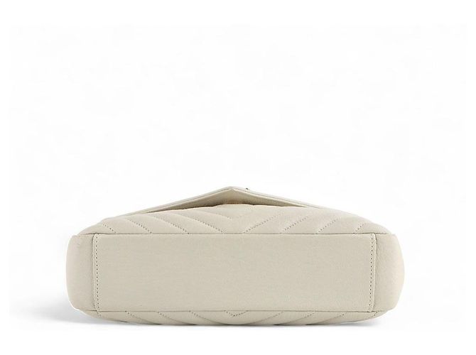 Saint Laurent Chevron College Medium Gold (Ticket de compra de grandes almacenes) Blanco - vista 6