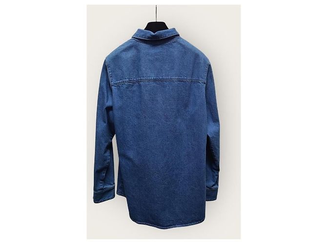 Gucci Stone-Washed Denim-Hemd mit Triple Web Ornament Blau - Ansicht 4