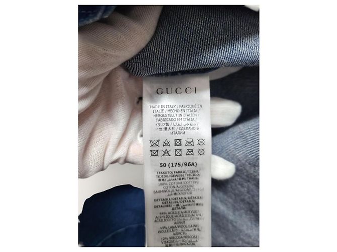 Gucci Stone-Washed Denim-Hemd mit Triple Web Ornament Blau - Ansicht 5