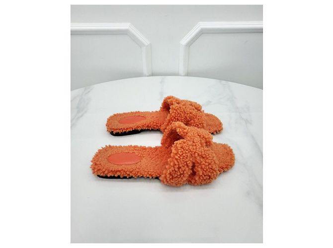 Hermès Oran Shearling Arancione - vista 4