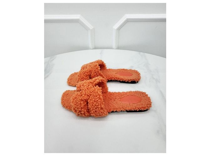 Hermès Oran Shearling Arancione - vista 5