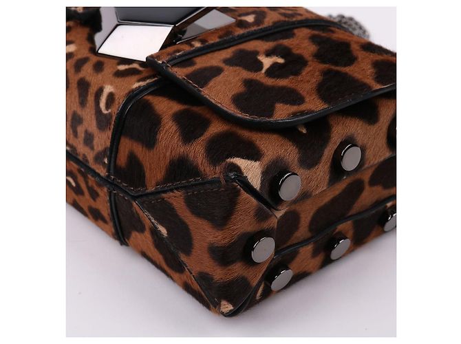 Jimmy Choo Piccola borsa a tracolla Rocket in pelle scamosciata con catena Marrone - vista 11