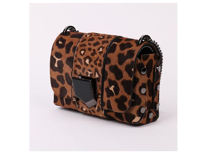 Jimmy Choo Piccola borsa a tracolla Rocket in pelle scamosciata con catena Marrone - vista 4