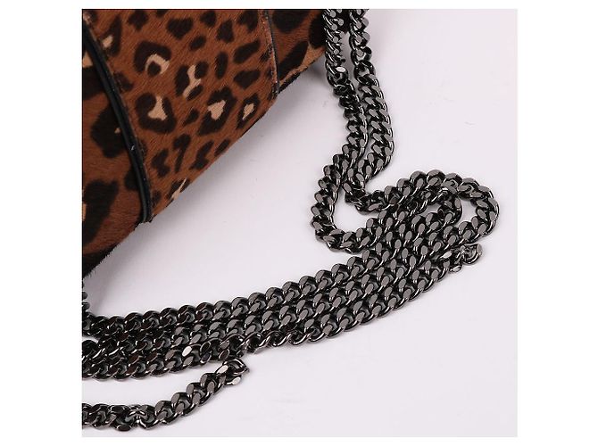 Jimmy Choo Piccola borsa a tracolla Rocket in pelle scamosciata con catena Marrone - vista 8