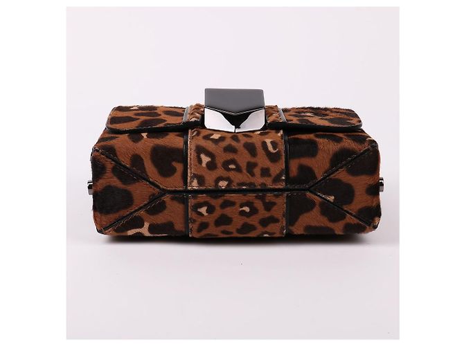 Jimmy Choo Piccola borsa a tracolla Rocket in pelle scamosciata con catena Marrone - vista 9