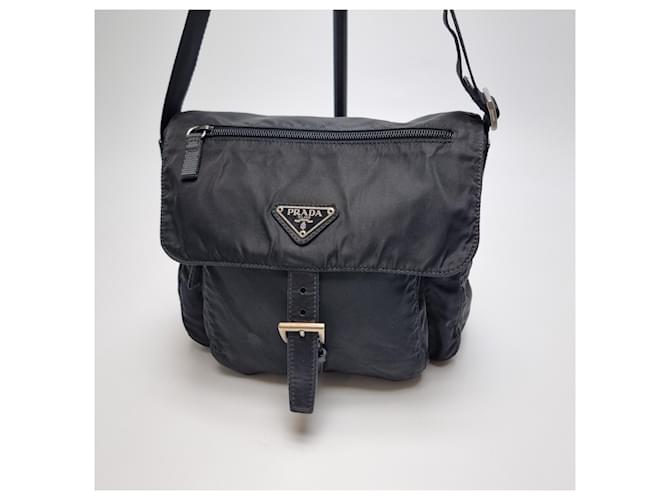 Prada Borsa a tracolla in nylon nero - vista 3