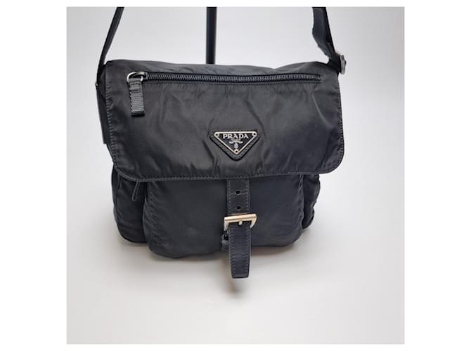 Prada Borsa a tracolla in nylon nero - vista 4