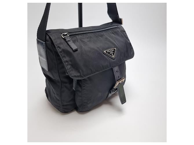 Prada Borsa a tracolla in nylon nero - vista 5