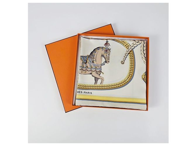 Hermès Pañuelo de seda Forever Blanco - vista 17