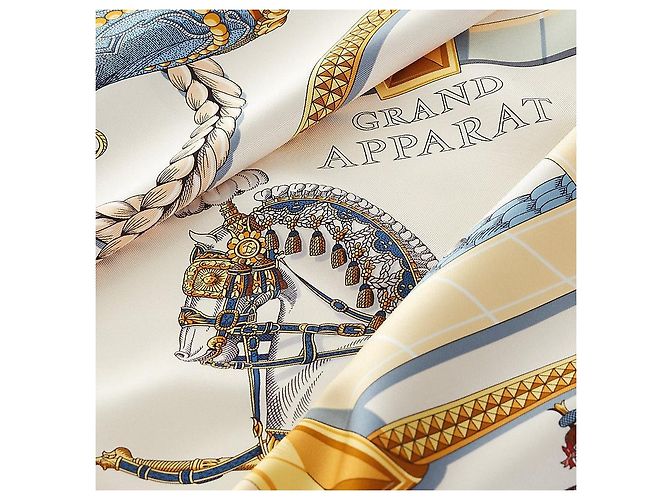 Hermès Pañuelo de seda Forever Blanco - vista 4