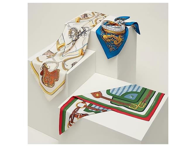 Hermès Pañuelo de seda Forever Blanco - vista 5