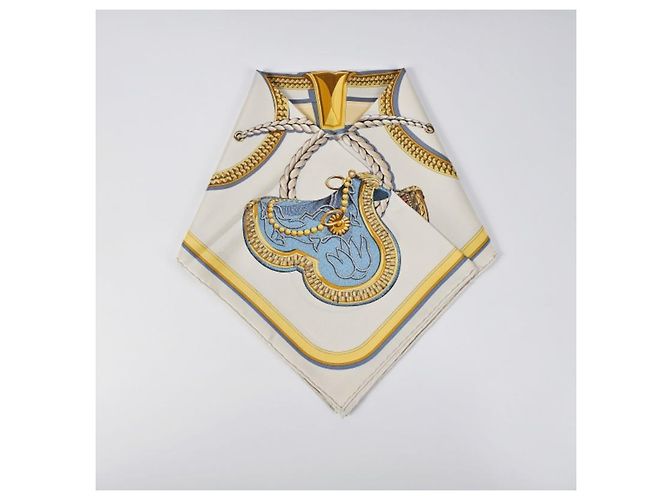 Hermès Pañuelo de seda Forever Blanco - vista 6