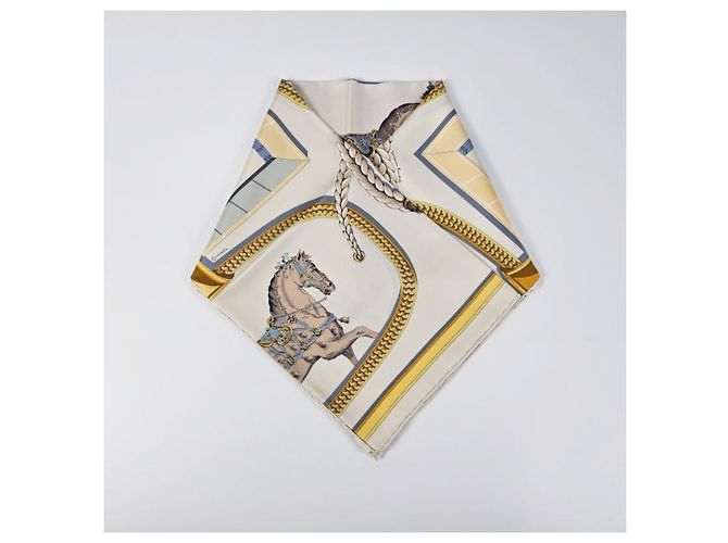 Hermès Pañuelo de seda Forever Blanco - vista 7