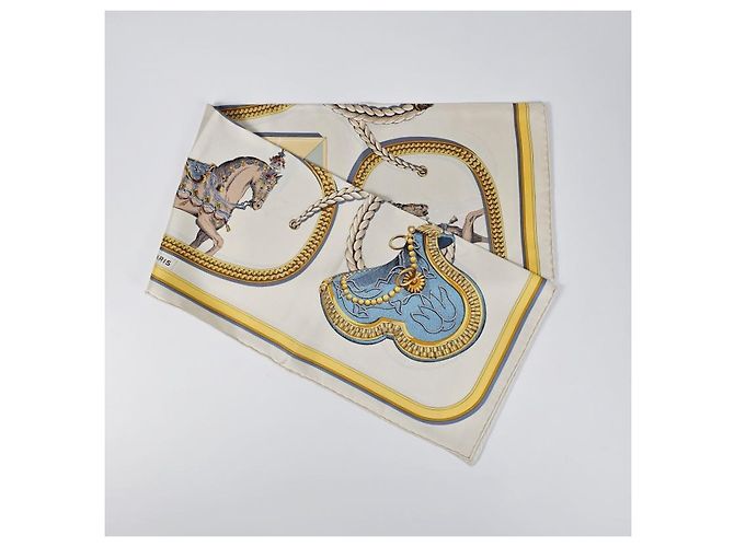 Hermès Pañuelo de seda Forever Blanco - vista 8