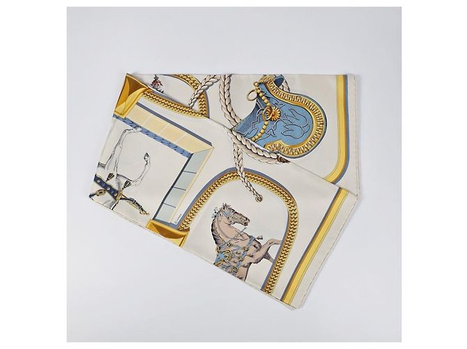 Hermès Pañuelo de seda Forever Blanco - vista 9