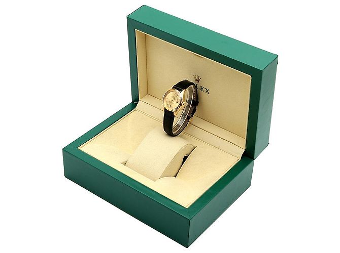 Rolex Datejust Gold Classic Vintage Damen Lederuhr Golden - Ansicht 22