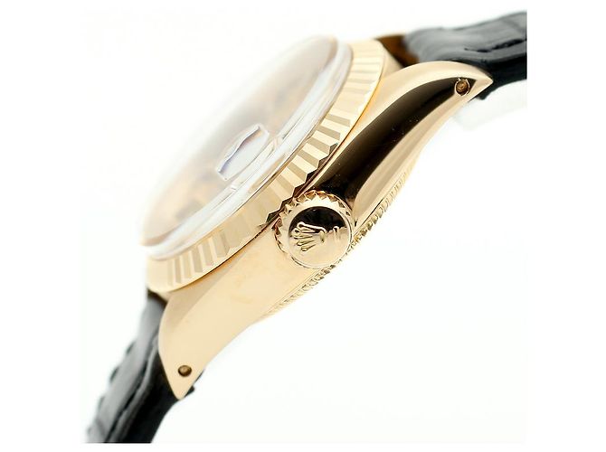 Rolex Datejust Gold Classic Vintage Damen Lederuhr Golden - Ansicht 9