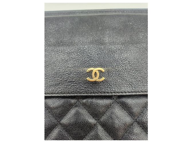 Chanel Clutch con patta serie Caviar Nero - vista 12