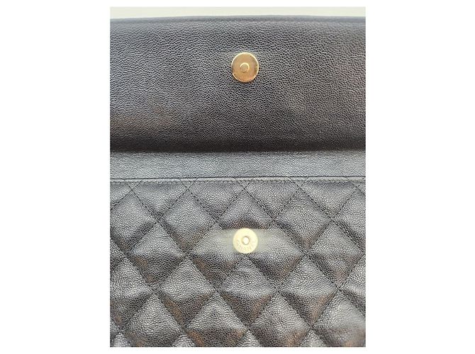 Chanel Clutch con patta serie Caviar Nero - vista 13
