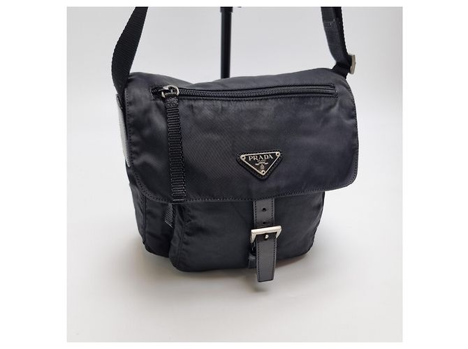 Prada Borsa a tracolla in nylon nero - vista 4