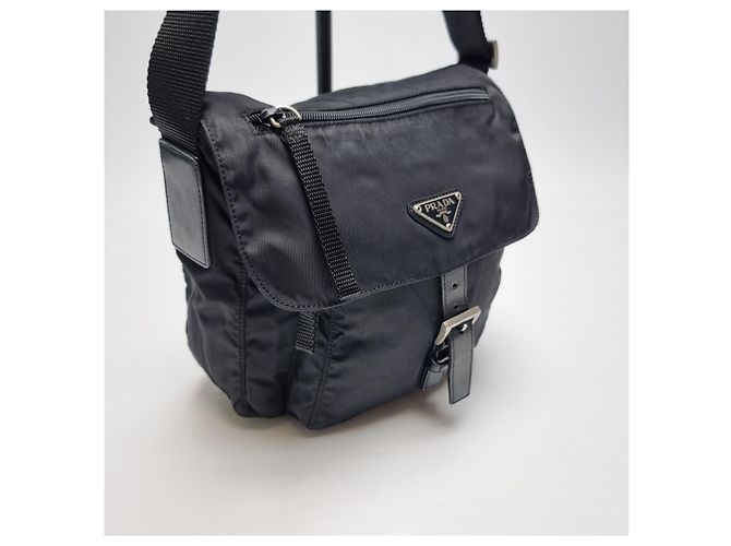 Prada Borsa a tracolla in nylon nero - vista 5