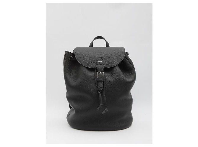Céline Grande zaino in pelle di vitello granulata Nero - vista 4