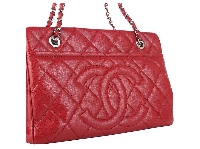 Chanel Bolso de Hombro con Cadena Soft Caviar Timeless CC Roja - vista 8