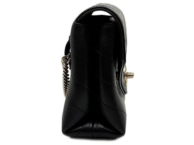 Chanel Borsa Chevron Stitch in Pelle Caviar Nero - vista 3