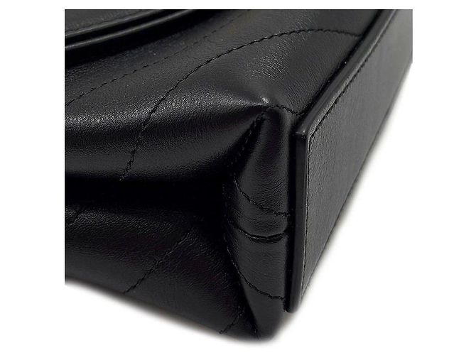 Chanel Borsa Chevron Stitch in Pelle Caviar Nero - vista 7