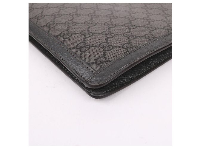Gucci Pochette Portfolio en toile grise Marron - vue 9