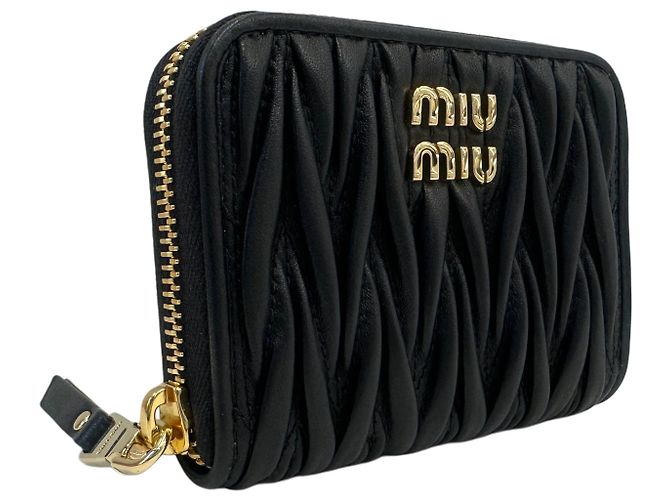 Miu Miu Tarjetero de piel Nappa Negro - vista 10