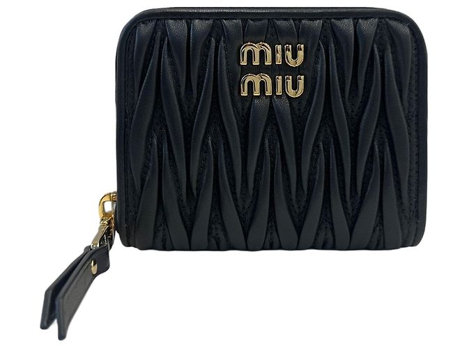 Miu Miu Tarjetero de piel Nappa Negro - vista 2