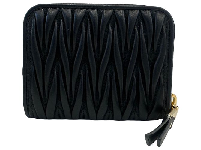 Miu Miu Tarjetero de piel Nappa Negro - vista 8