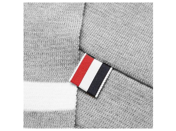 Thom Browne Bufanda asimétrica de lana merino con bolsillo Plata - vista 5