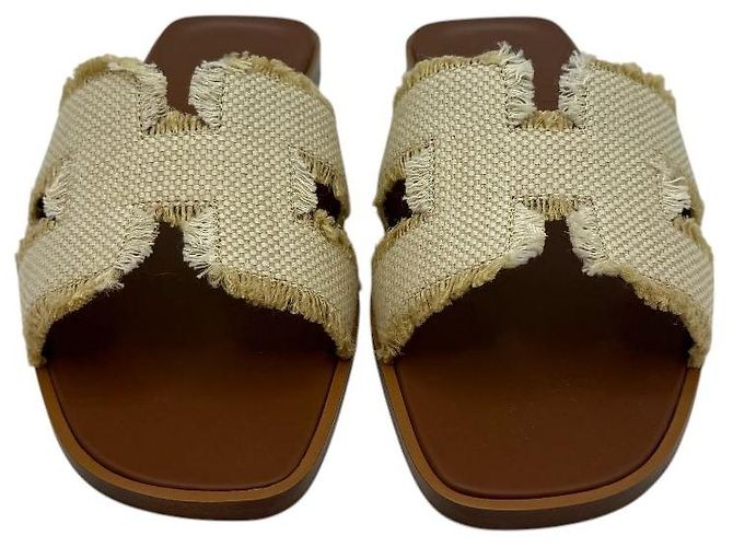 Hermès Beige Beige Sandalen Braun - Ansicht 3