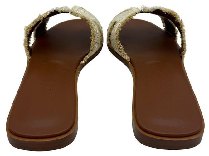 Hermès Beige Beige Sandalen Braun - Ansicht 5