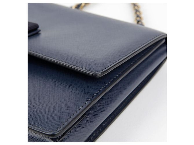 Salvatore Ferragamo Borsa a tracolla e crossbody Vara Gini in pelle Saffiano blu navy - vista 13