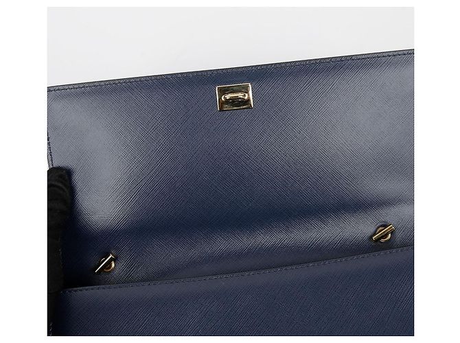 Salvatore Ferragamo Borsa a tracolla e crossbody Vara Gini in pelle Saffiano blu navy - vista 18