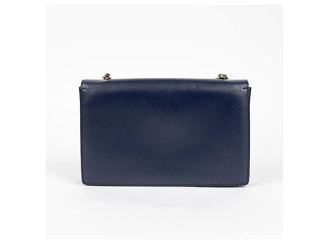 Salvatore Ferragamo Borsa a tracolla e crossbody Vara Gini in pelle Saffiano blu navy - vista 6