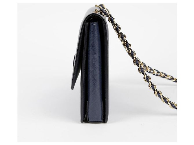 Salvatore Ferragamo Borsa a tracolla e crossbody Vara Gini in pelle Saffiano blu navy - vista 7