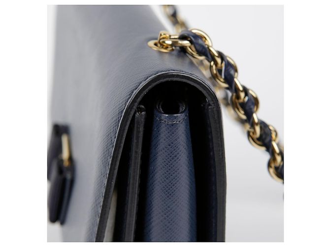 Salvatore Ferragamo Borsa a tracolla e crossbody Vara Gini in pelle Saffiano blu navy - vista 8